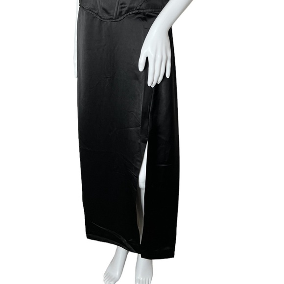 Jason Wu Black Satin Midi Dress - Picture 4 of 12